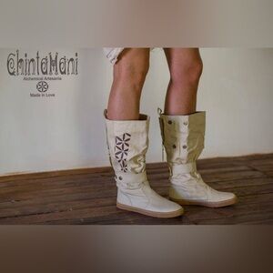 Chintamani Alchemi Vegan Boho Desert Man Woman’s Boots | Flower of Life | EU 38